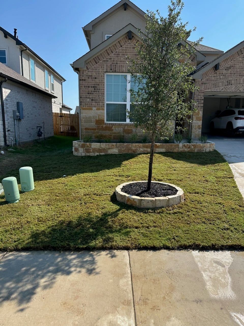 Freshly Sodded Front Yard Transformation in Leander