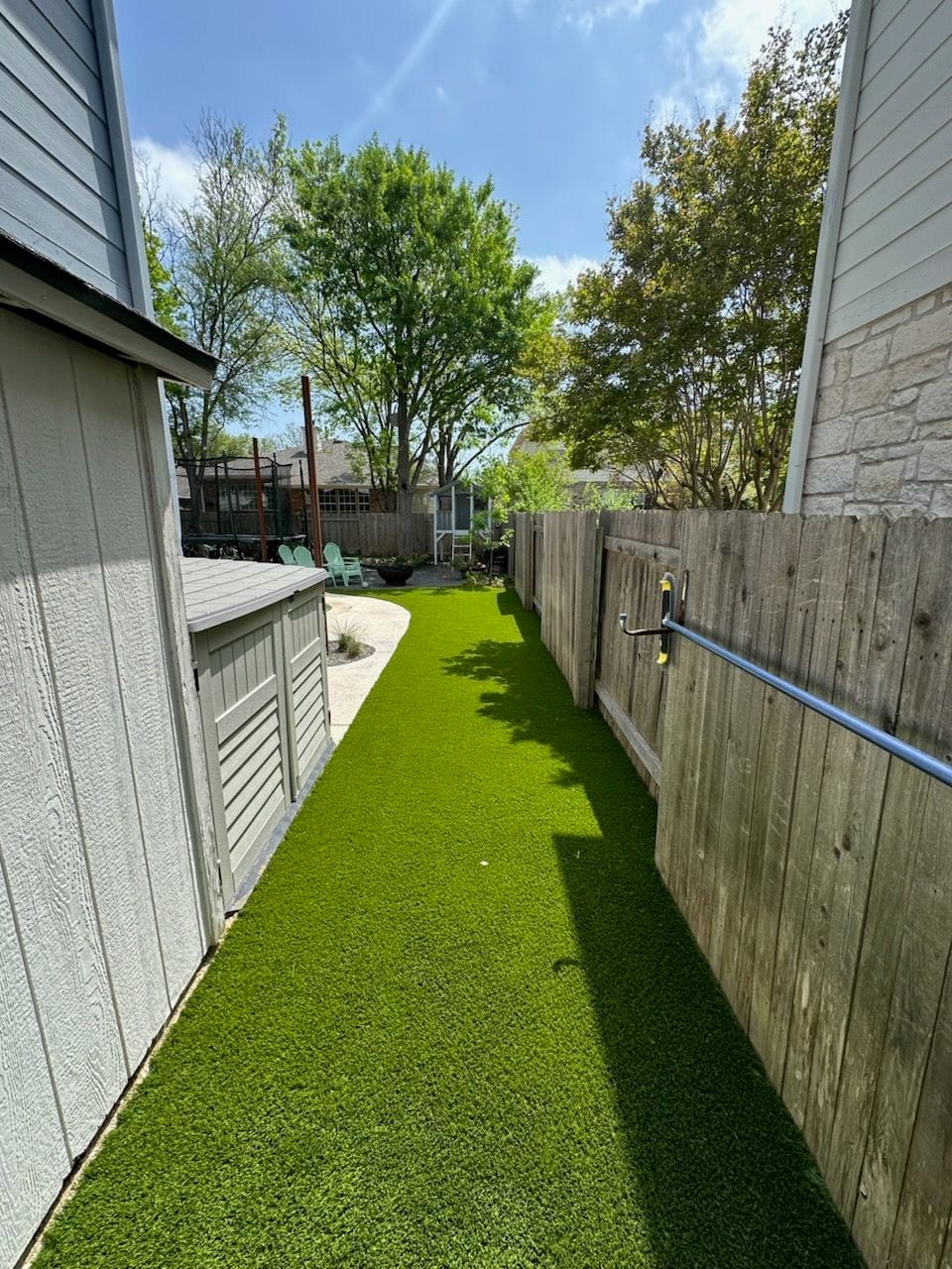 Artificial Turf Installation for Side Yard