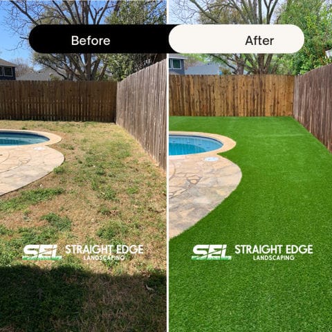 Artificial Turf Installation for Poolside Area