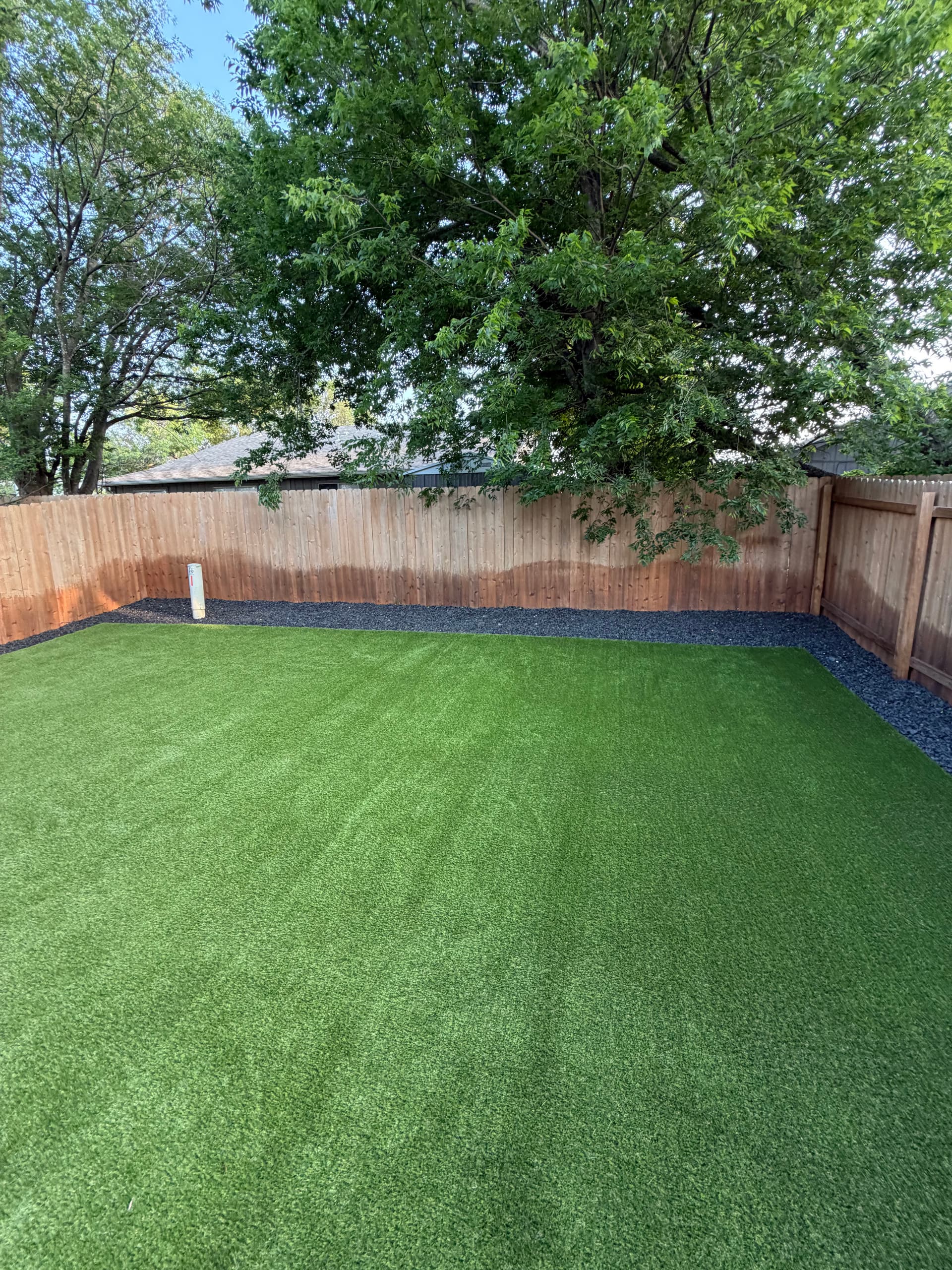 Austin Backyard Gets Artificial Turf and Blackstar Gravel Border image